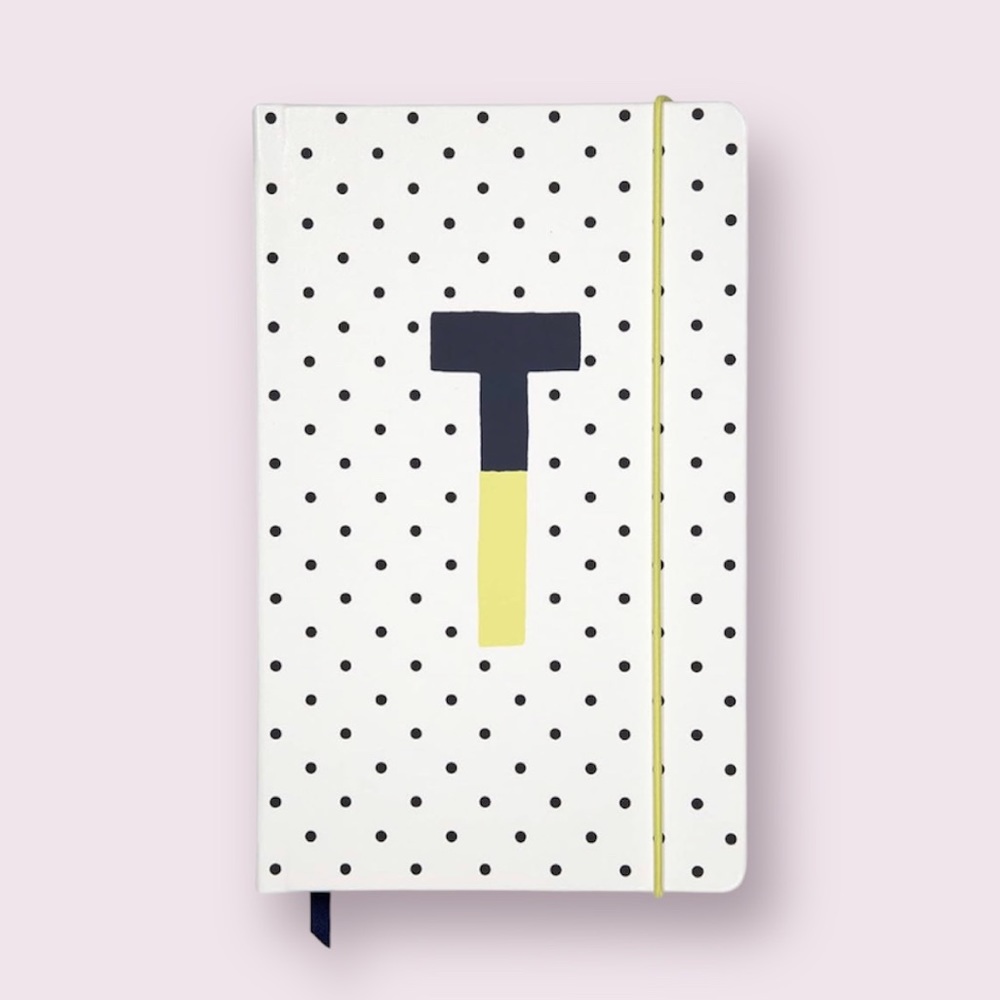 Kate Spade Take Note Large Leatherette Initial “T (Yellow)” Notebook